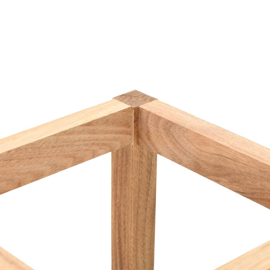 Close-up of a wooden frame corner on a white background