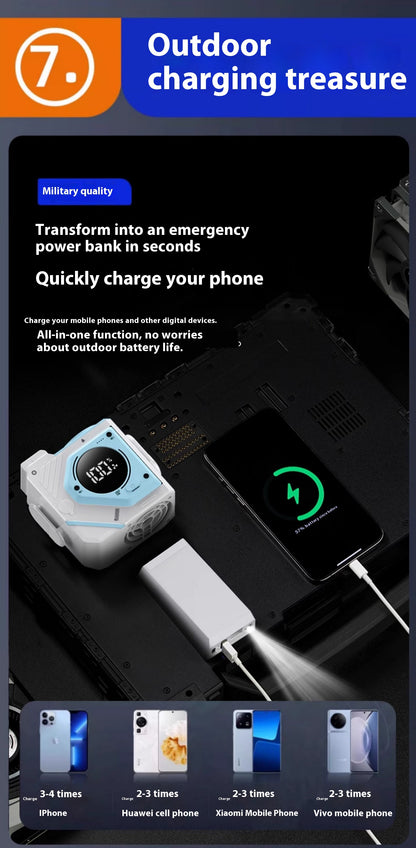 Portable Outdoor Rechargeable Waist Cooling Fan