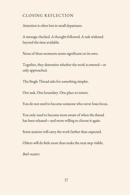 The Single Thread