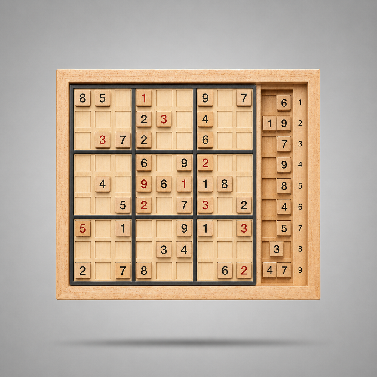 The Wooden Arithmos Sudoku Tray