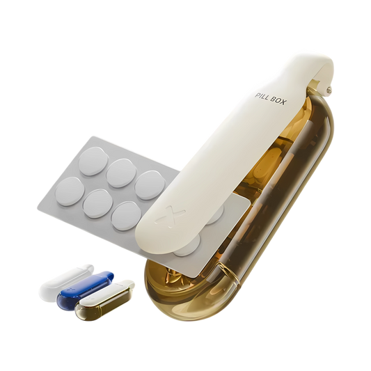 Compact 2-in-1 Pill Blister Pack Popper & Storage Box