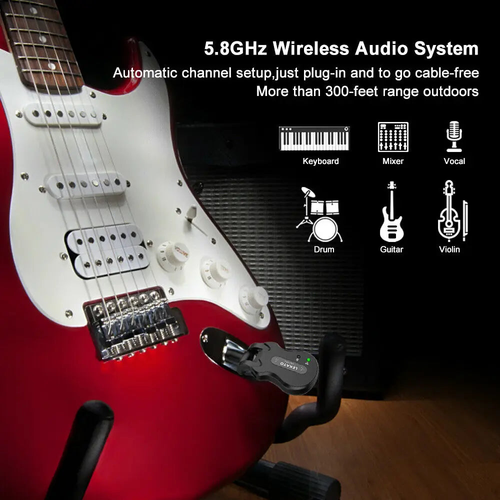 Lekato WS-50  5.8Ghz Wireless Guitar Transmitter Receiver