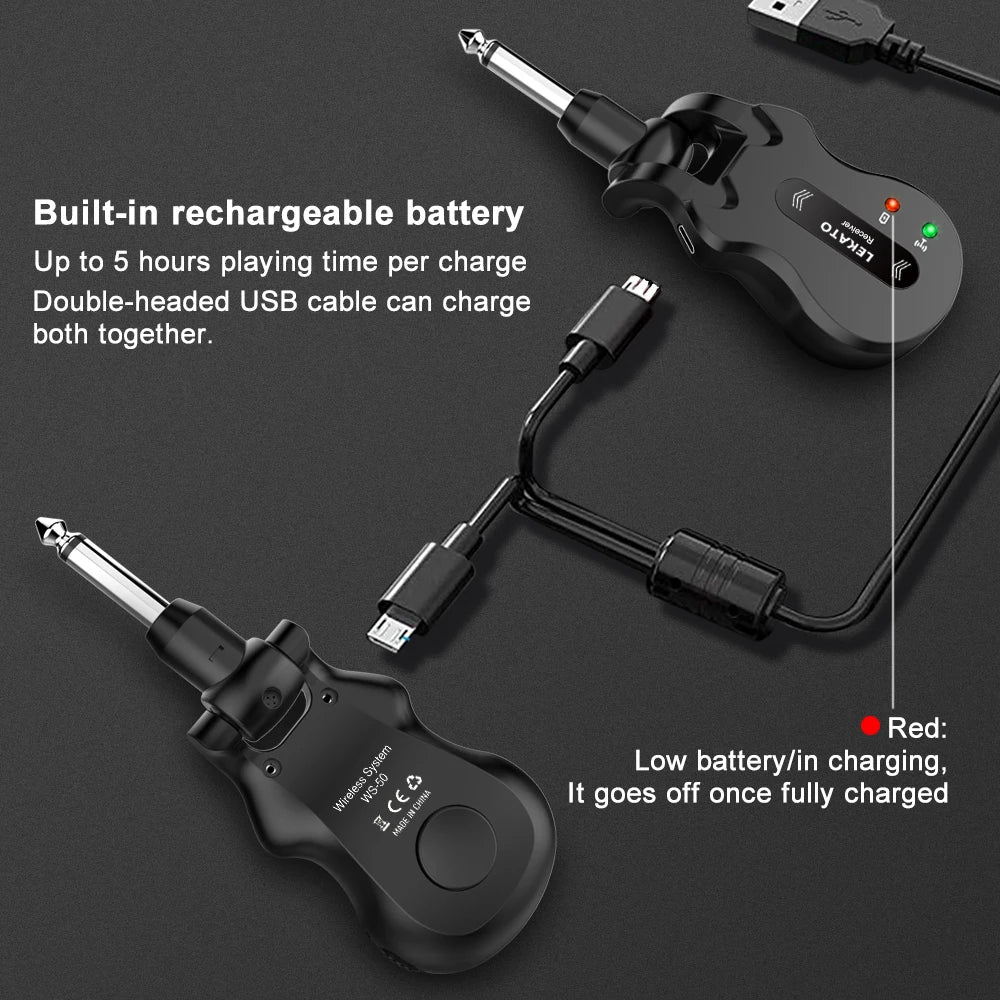 Lekato WS-50  5.8Ghz Wireless Guitar Transmitter Receiver