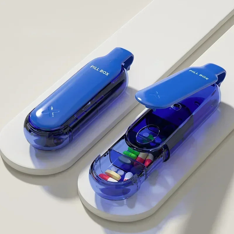 Compact 2-in-1 Pill Blister Pack Popper & Storage Box