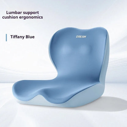 Tiffany Blue lumbar support cushion with 'Dream' branding on a light gray background
