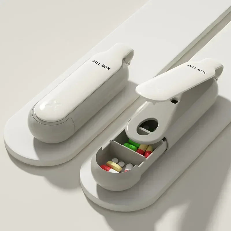 Compact 2-in-1 Pill Blister Pack Popper & Storage Box